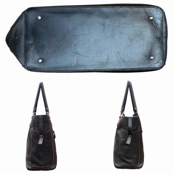 DOONEY & BOURKE Large Black Leather Computer Laptop Bag Shoulder Tote - Picture 15 of 17